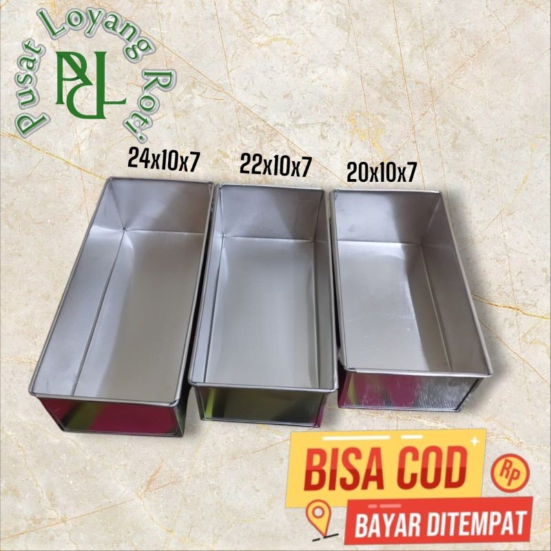 Loyang Brownies Persegi Panjang / Loyang Roti Sobek / Loyang Roti Tawar UK 20x10x7 | 22x10x7 | 24x10