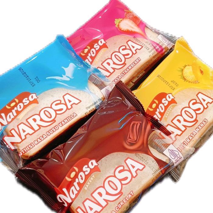 Narosa Roti NAROSA Mix 6 Rasa Isi 60pcs Varian Rasa Strawberry Cokelat dan Lainnya - 60 pcs mix 4 ra