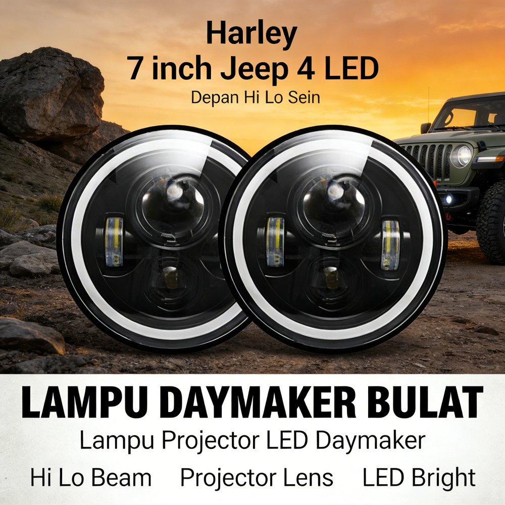 Lampu LED Projie Daymaker Putih Kuning Lampu Daymaker Projie Running LED 7 Inch Lampu Utama Projie P