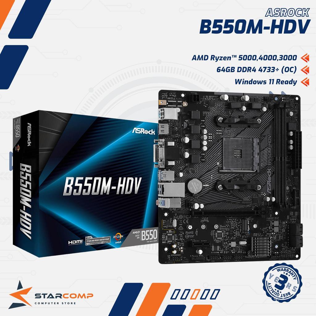 ASRock B550M-HDV AM4 DDR4 B550M HDV