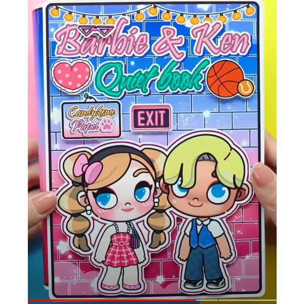 Sudah Dilaminasi Toca Life World Quiet Book Toca Boca Barbie And Ken handmade book paper doll paper 