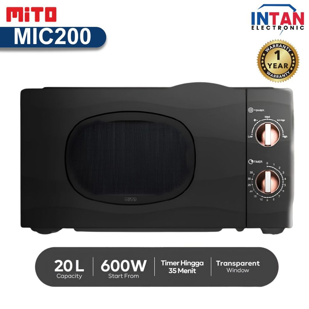 Mito Microwave Oven Kapasitas 20 Liter Low Watt MIC200 Garansi Resmi (MEDAN)