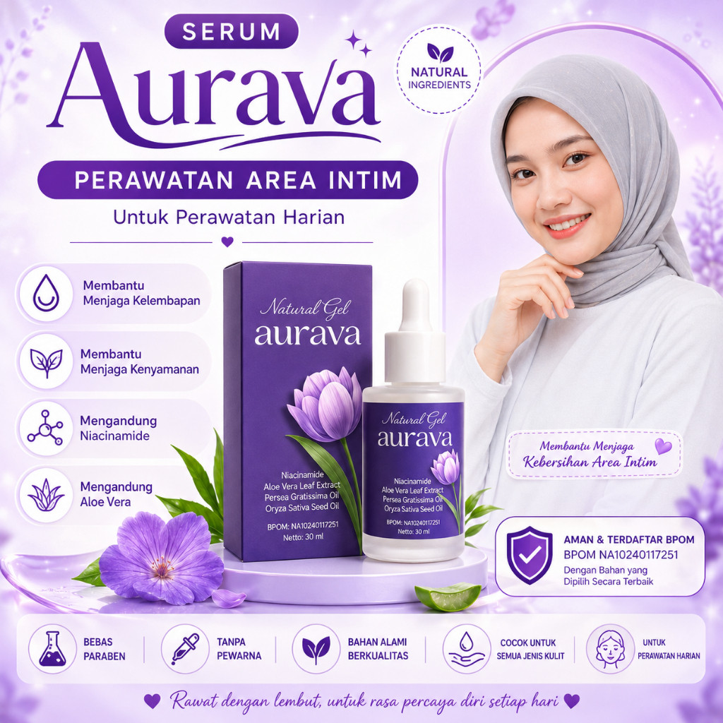 READY STOK  AURAVA NATURAL GELL AURAVA serum pencerah Mis V, Selangkangan Dan ketiak Paling Ampuh BP
