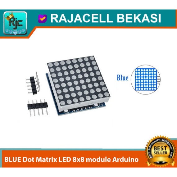 RJCBLUE Dot Matrix LED 8x8 module Arduino 32x32mm Driver MAX7219 Biru