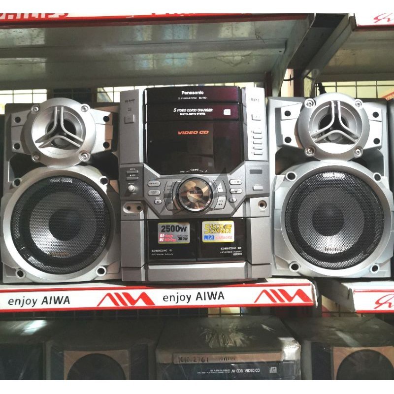 III SPEAKER PORTABLE MINI HOME THEATER PANASONIC SA VK31 VIDEO CD MP3 CASSETTE PLAYER JADUL VINTAGE