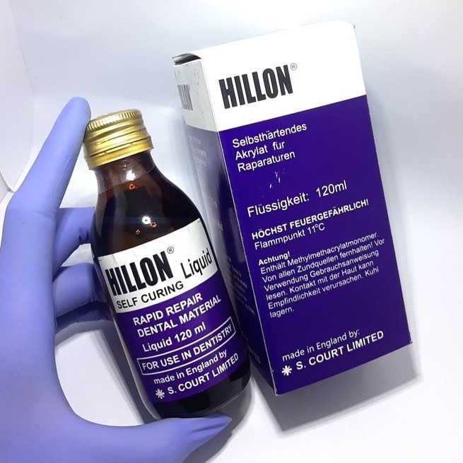 Liquid Hillon 120ml Self Cure Acrylic Rapid Repair Dental Material/Hilon Liquid Bahan Lem gigi