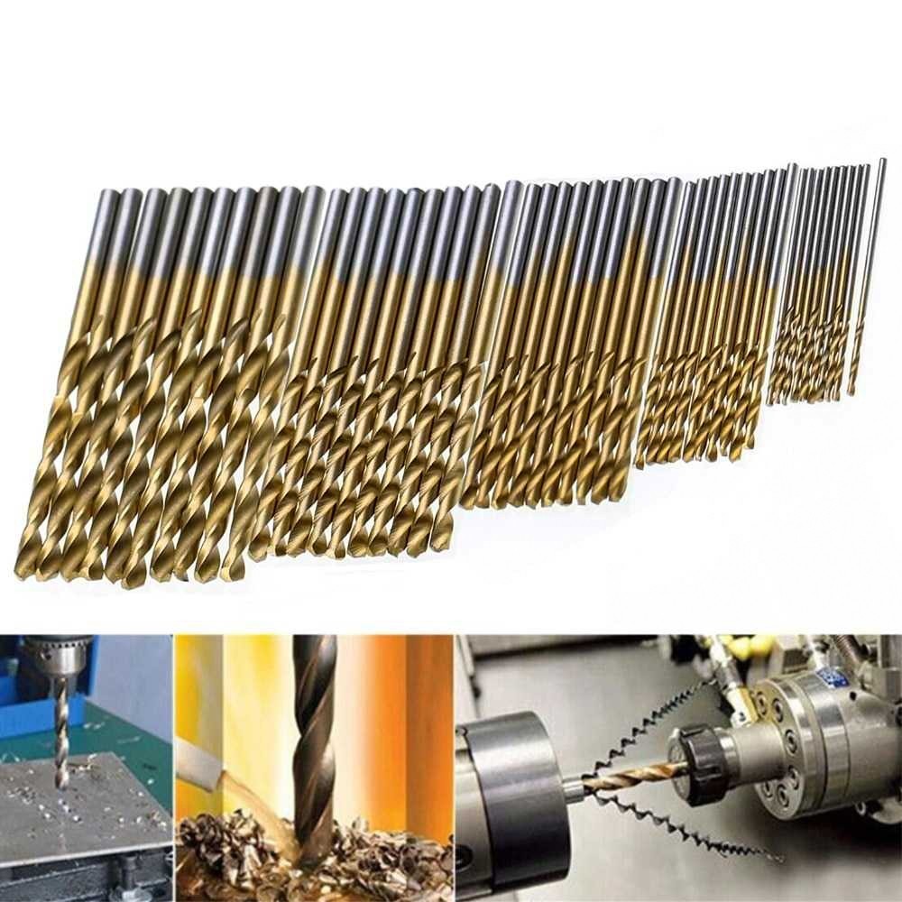 Set Mata Bor Lapis Titanium 50 Pcs / Mata Bor Lapis Titanium Membesarkan Lubang Besi