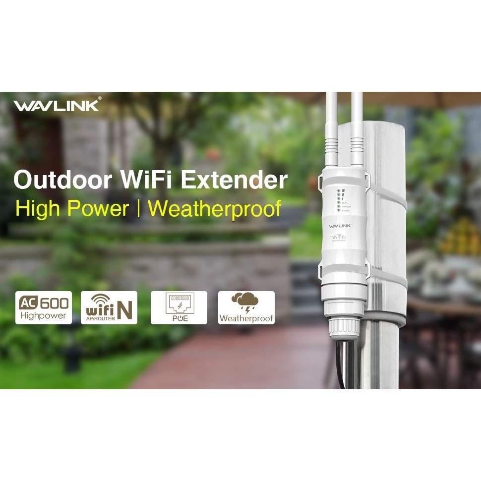 WAVLINK AERIAL HD2 - AC600 Dual Band Outdoor Wi-Fi Range Extender