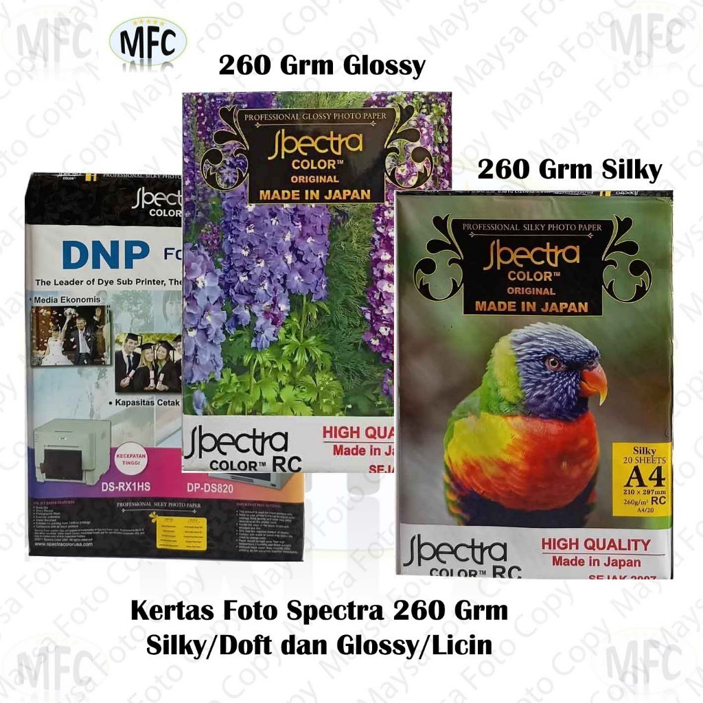 PAPER SPECTRA A4 260 SILKY & GLOSSY / KERTAS PHOTO SPECTRA A4 260 SILKY & GLOSSY