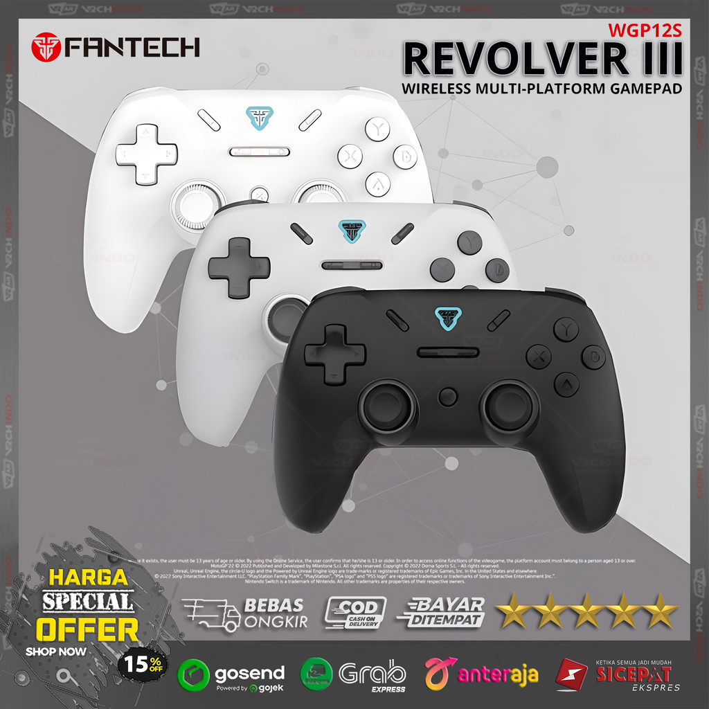 Joystick Stik Gamepad Wireless | Fantech WGP12S Revolver III | Trigger Hall Effect Presisi Original