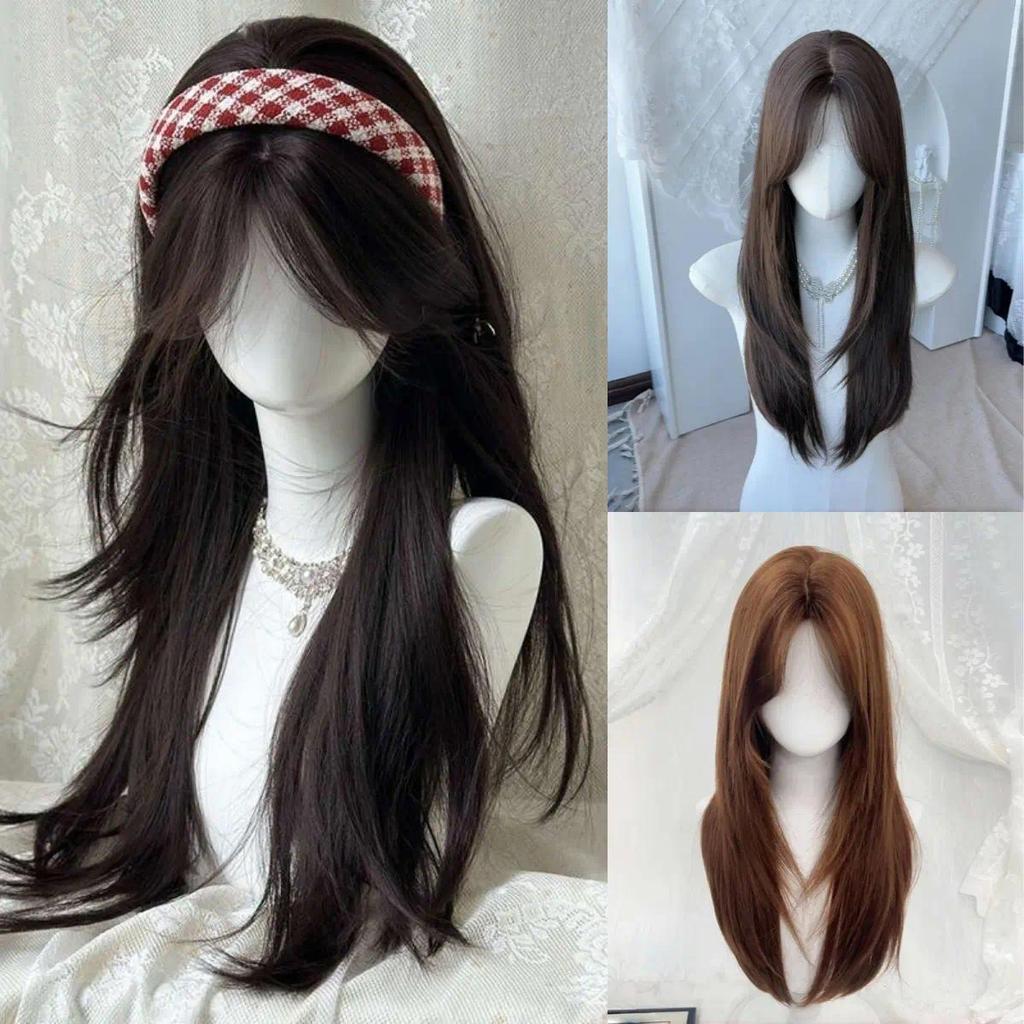 Wig korean style/Wig rambut panjang/Wig daily LAYER/Rambut wig wanita/Wig wanita full kepala/wig tan
