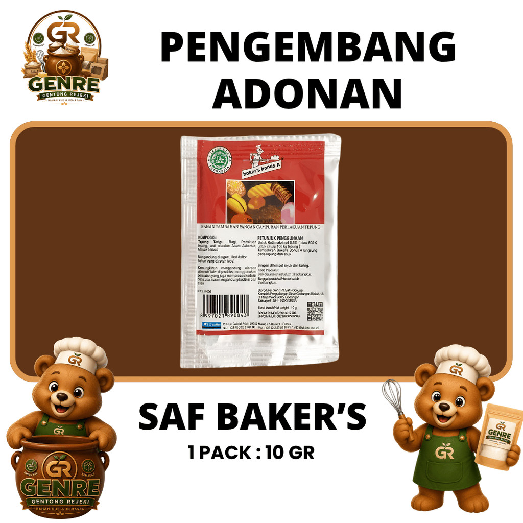 SAF Baker's Bonus A 10gr | Bread Improver Pengembang Roti Untuk Bakery Donat Pizza