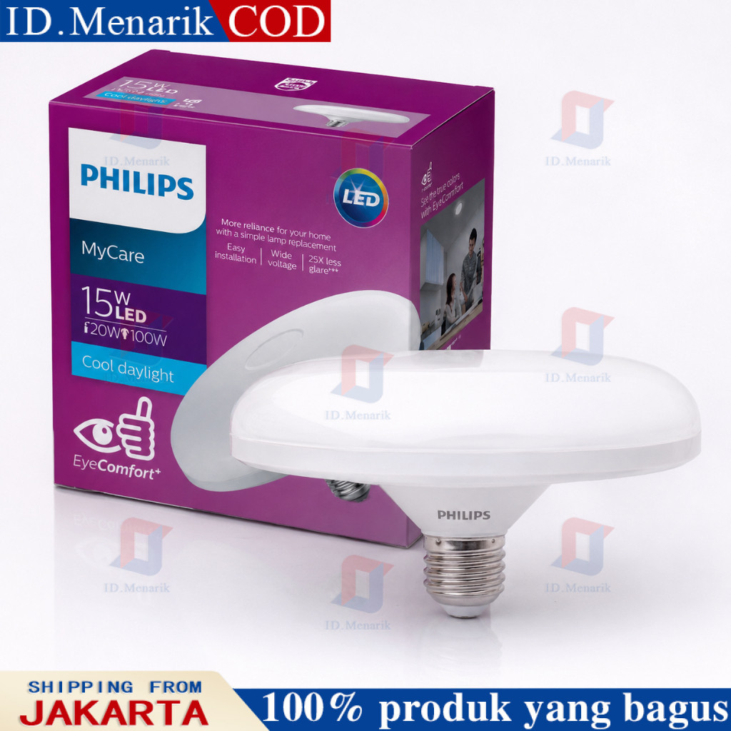 Philips MyCare UFO LEDBulb 15W E27 6500K - Putih / Philips UFO 15 Watt Putih