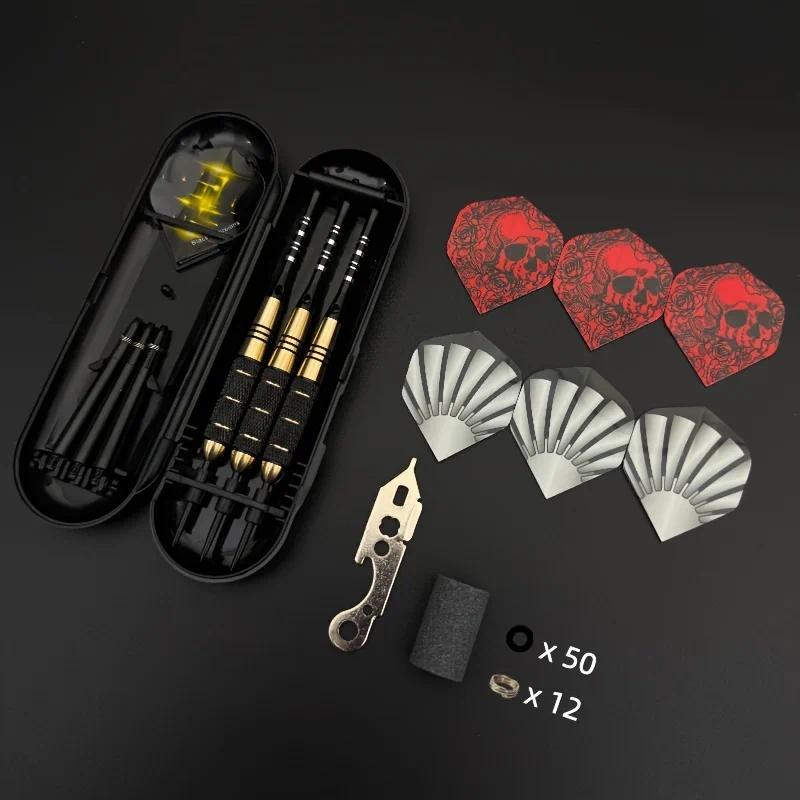 Professional 24g Brass Dart Barrel Dart Set, Including 9 Dart Wings, 50 O-Rings, 12 Spring Rings, an
