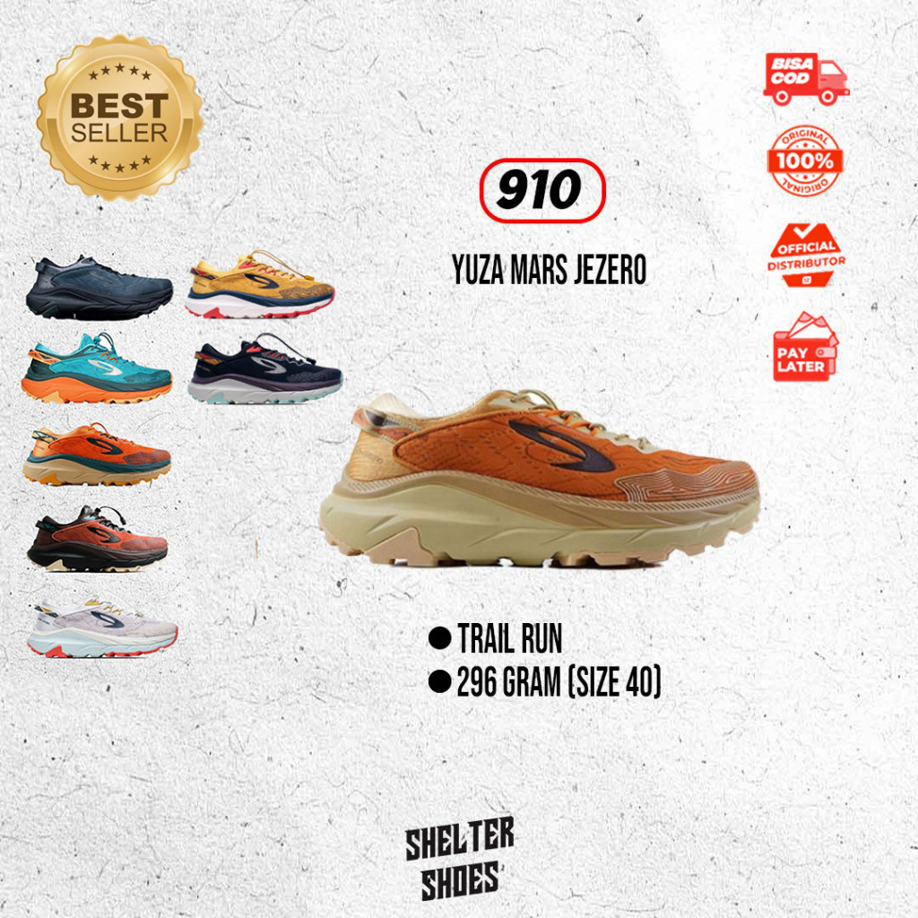 SEPATU RUNNING NINETEN 910 YUZA MARS JEZERO SEPATU LARI TRAIL RUN HIKING TRACKING | AURORUN KANZAKI 