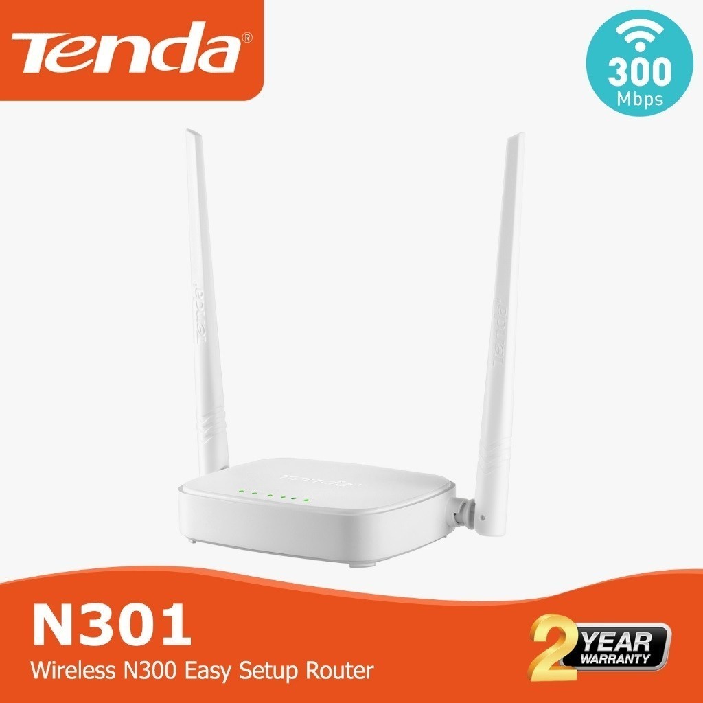 Tenda N301 Router Wireless WiFi 300mbps 2 Antena Support Repeater Extender 300 Mbps V4