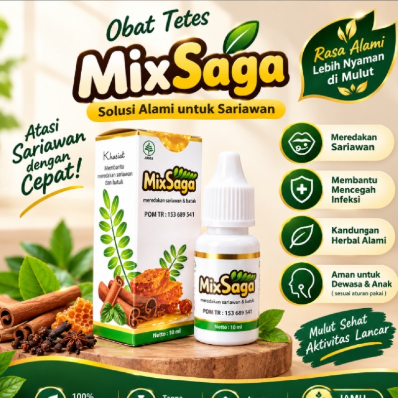 MIX SAGA OBAT TETES SARIAWAN ANAK MIX SAGA 20gr | MENGOBATI BATUK DAN SARIAWAN BAYI DAN ANAK