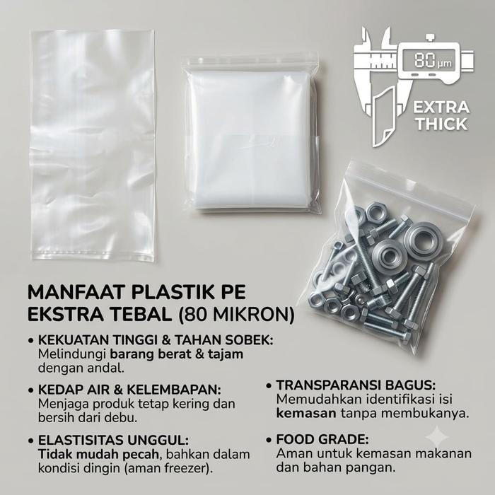 Plastik PE 25X45 cm tebal 0,8 mikron