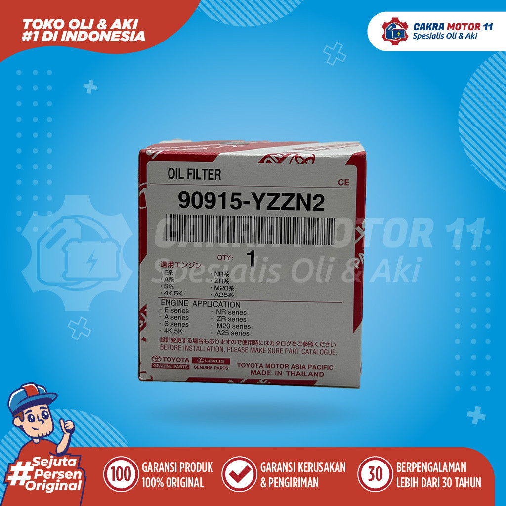 Toyota Sienta Oli Filter Toyota 90915 Yzzn2-82