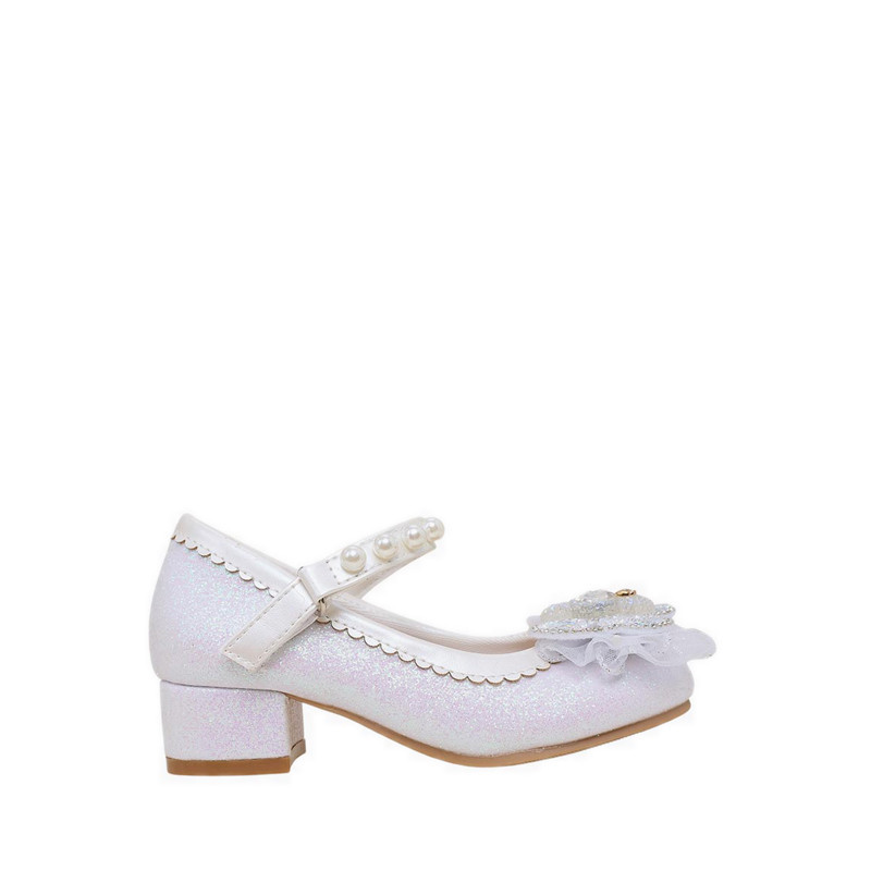 LOWESHOP Payless Stella Belle Childrens Faye Mary Jane Heels - White_07