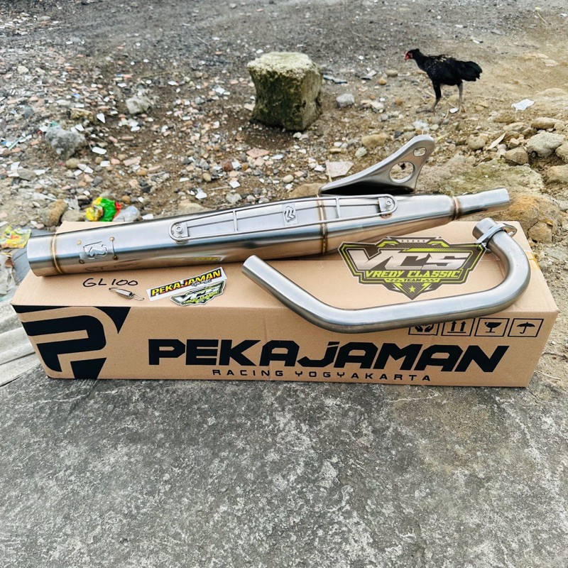 knalpot GL100 GL PROMAX original PEKAJAMAN BASS ULEM KTM knalpot cb125 J pnp GL100 GL PRO MAX fullst