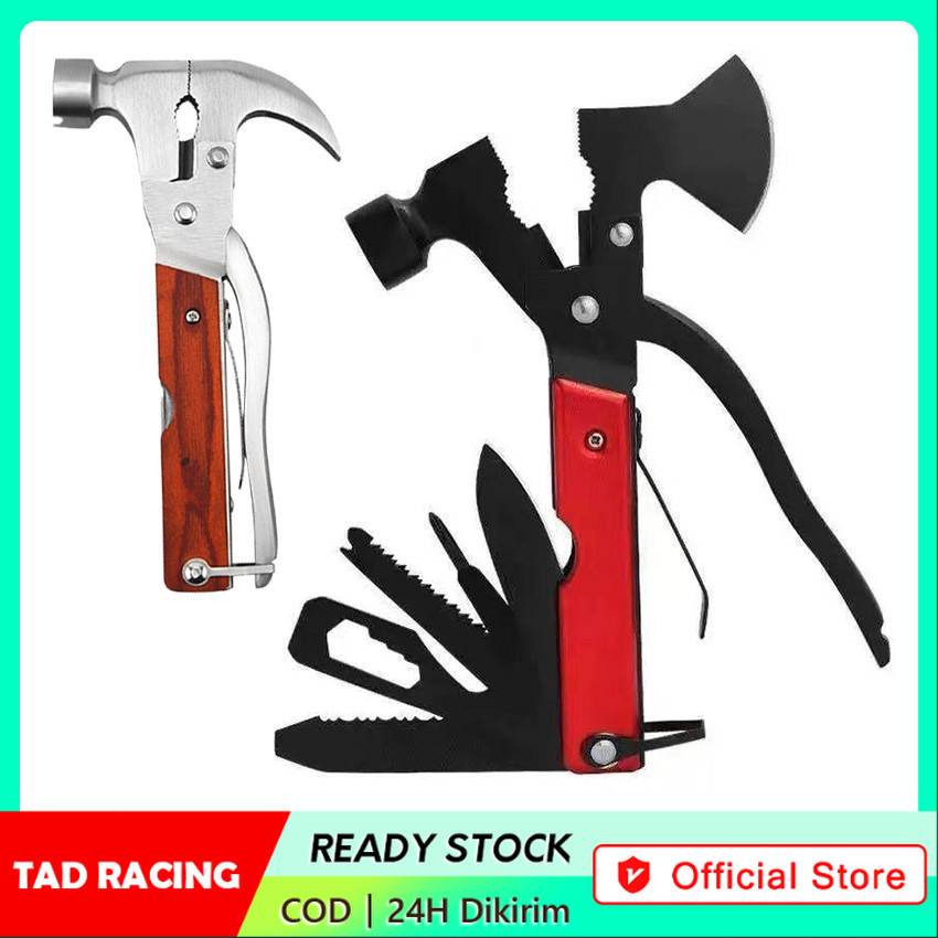 Palu Multifungsl Lipat / Palu Tang Lipat kapak gergaji TAC TOOL Multifungsi Axe 15 in 1 Palu / Kapak