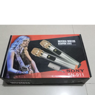 Microphone SONY SN-911 Wireless Double Mikrofon mic tanpa kabel TERBARU SUARA LEBIH MERDU