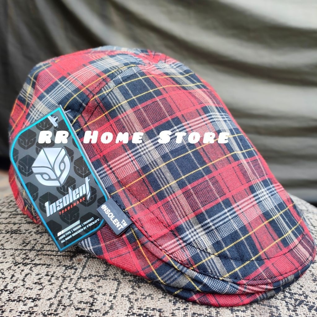 Topi Motif Kotak Kotak Topi Patino Topi Pelukis Topi Baret