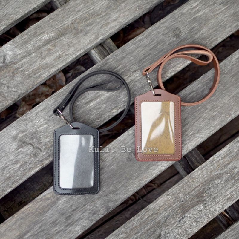 ID Card Kulit PU + Tali Kulit