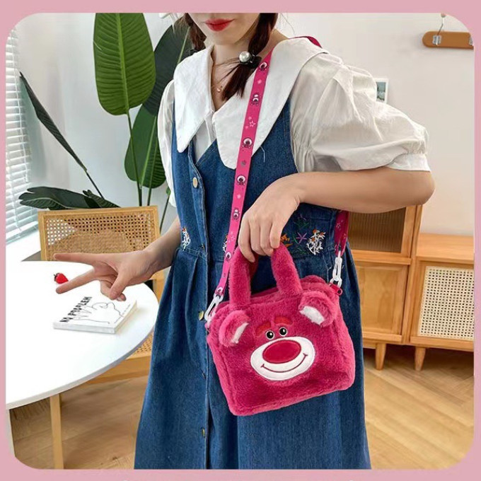 T6263 Tas Selempang Bahan Bulu Halus  / Tas Pinggang Anak Perempuan / Cute Hand Bag Bulu / Shoulder 