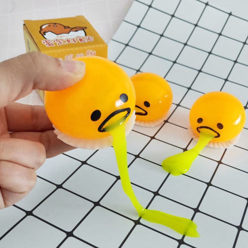 Gudetama Egg Yolk Stress Ball Yellow Relieve Stress Toy Funny Squeeze Tricky Antistress Sticky Decom