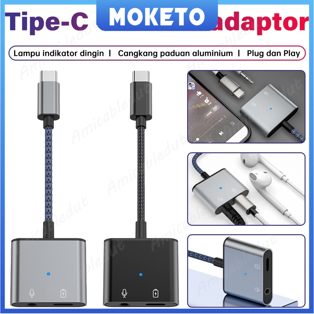 Baru Splitter Lightning Iphone to Jack 3.5mm 2in1 Audio Jack + Charging Splitter Audio Open Mic 2in1