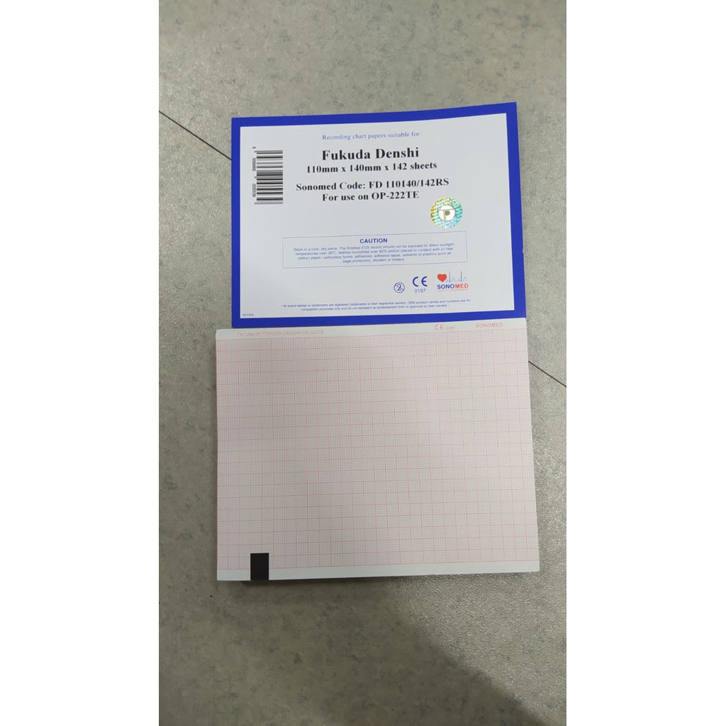 Kertas ekg / fukuda Denshi OP-222TE / 110mm x 140mm x 142 lembar / kertas ekg fukuda / ekg fukuda / 