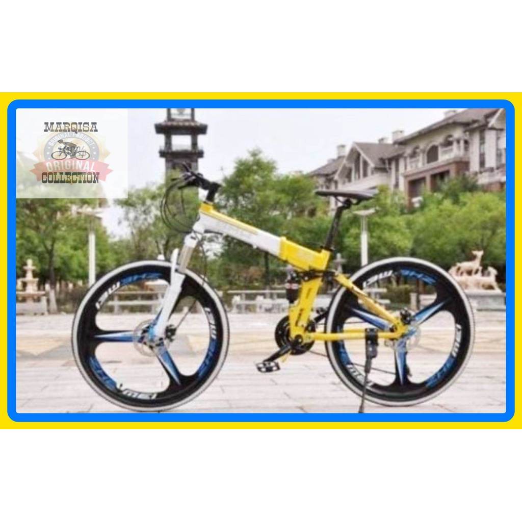 HARGA PROMO SPESIAL Sepeda Gunung 26 Inch Folding MTB BMW Begasso Kaimarte Alloy 21 &:27 Speed Full 