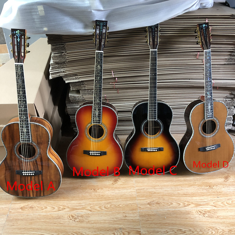 Custom Guitar Ebony Fingerboard, Real abalone Shell Binding, 39 "OO Series, High Quality Acoustic Gu