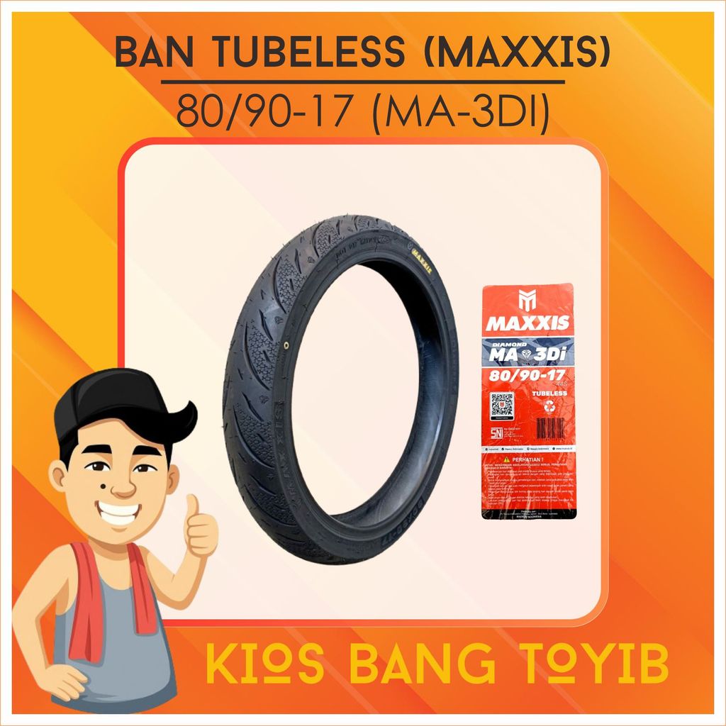 Ban Motor Tubeless 80/90 Ring17 Ban Depan Vixion Byson Verza CB150R 80/90-17 (MAXXIS Diamond MA-3DI)
