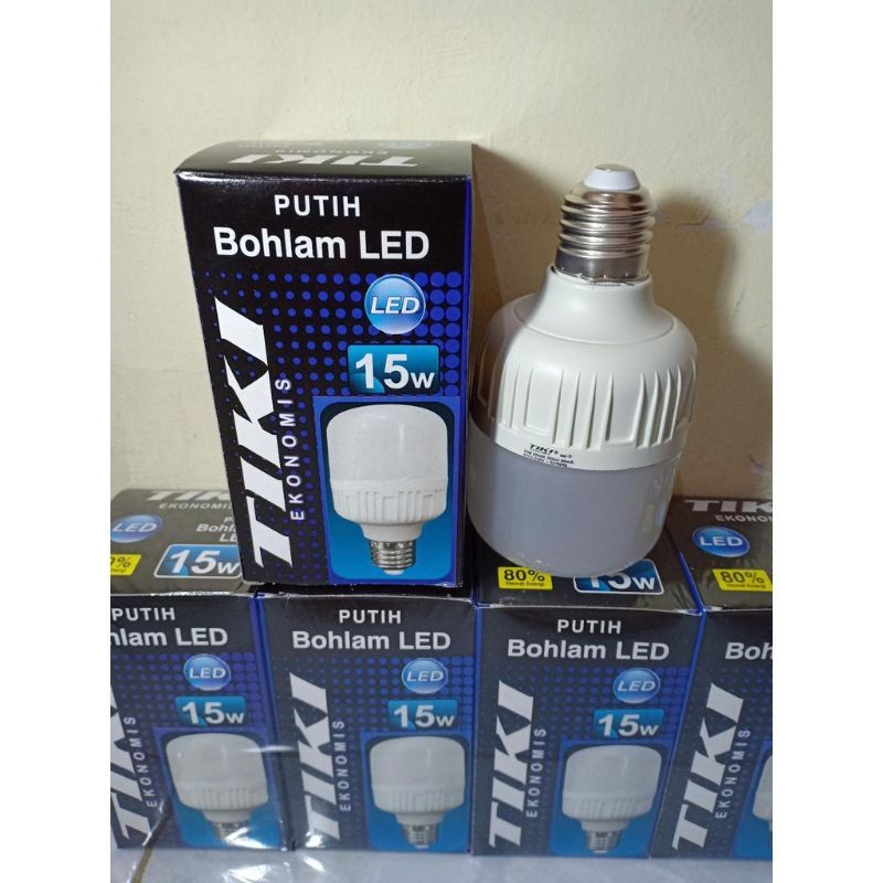 Paket Usaha Tiki Lampu LED Ekonomis Kapsul Capsule Putih 15W 1 slop 10 pcs