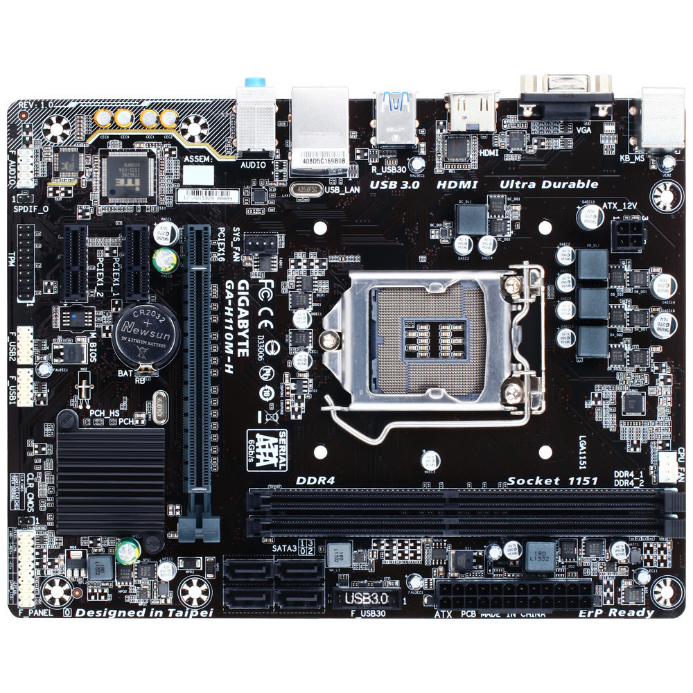Mainboard GIGABYTE H110M-H DDR4 REV1.3 Intel H110 LGA 1151 mATX | GA-H110M-H Motherboard