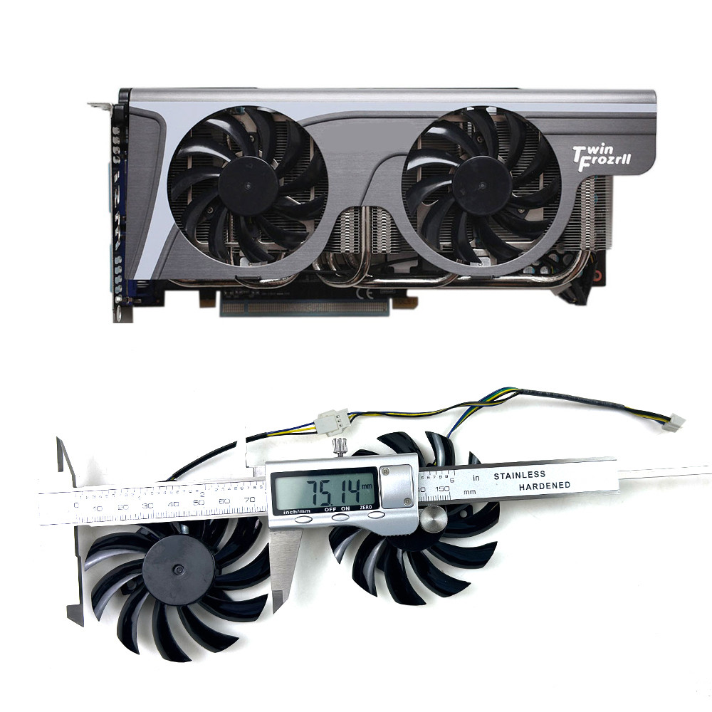 NEW Cooling Fan 75mm 4pin PLD08010S12HH For MSI GTX 460 560 570 Twin frozr ii Zotac GTX770 Video Car