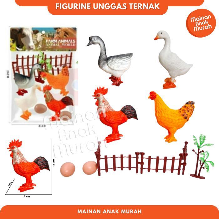 Mainan Figurine Set Miniatur Unggas Ayam Bebek Angsa Binatang Figur Hewan Ternak / Farm Animal Actio