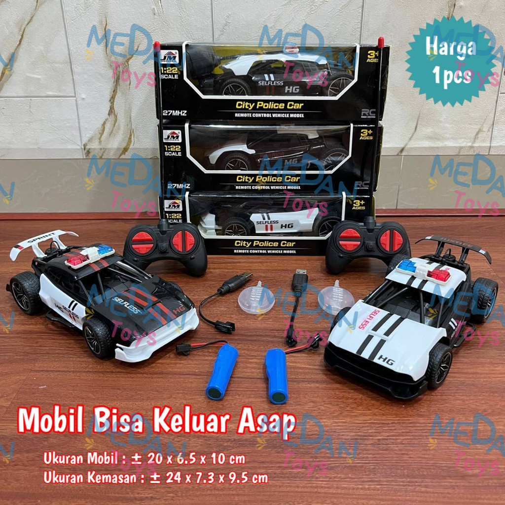 Mainan Anak Mobil RC City Police F1 Remote Control Polisi Mobil RC Polisi Asap