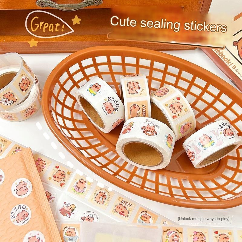 Capybara Sealing Sticker Stiker Segel Lucu Packaging Aesthetic
