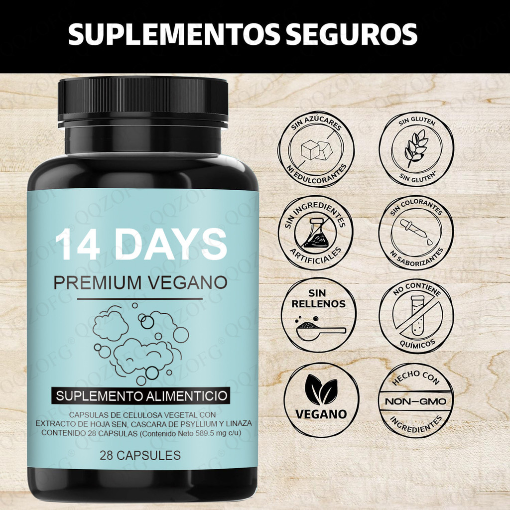 Kapsul Serat Herbal Premium 14 Hari Psyllium Senna Flaxseed Aloe Vera Probiotik Vegan 90 Kapsul