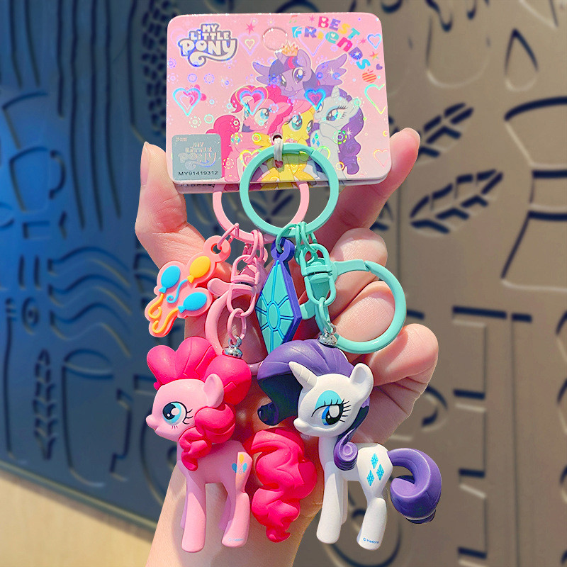 Anime My Little Pony Keychain Car Pendant Cute Cartoon Doll School Bag Pendant Kawaii Anime Accessor