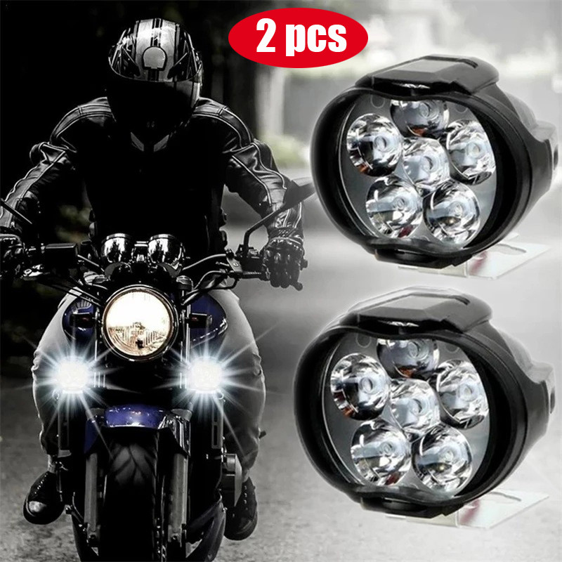 2Pc Motorcycle Headlight LED Bulb Waterproof Motorcycle Spotlight LED Front Super Bright External Au