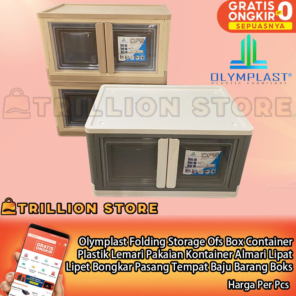 Olymplast Folding Storage Ofs Box Container Plastik Lemari Pakaian Kontainer Almari Lipat Lipet Bong