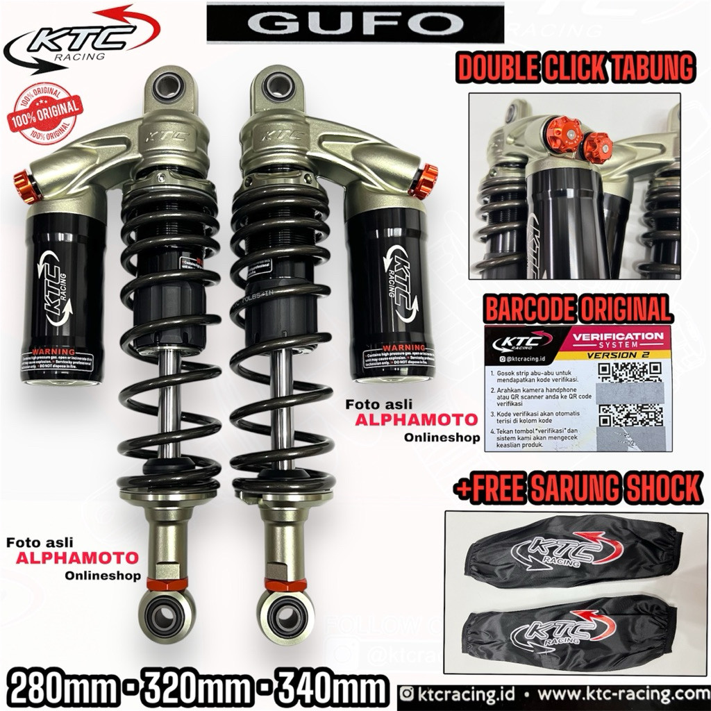 Shock KTC GUFO Original 280 320 340 RXKING BEBEK Supra Jupiter Revo W175 Tiger CB GL Shockbreaker Be
