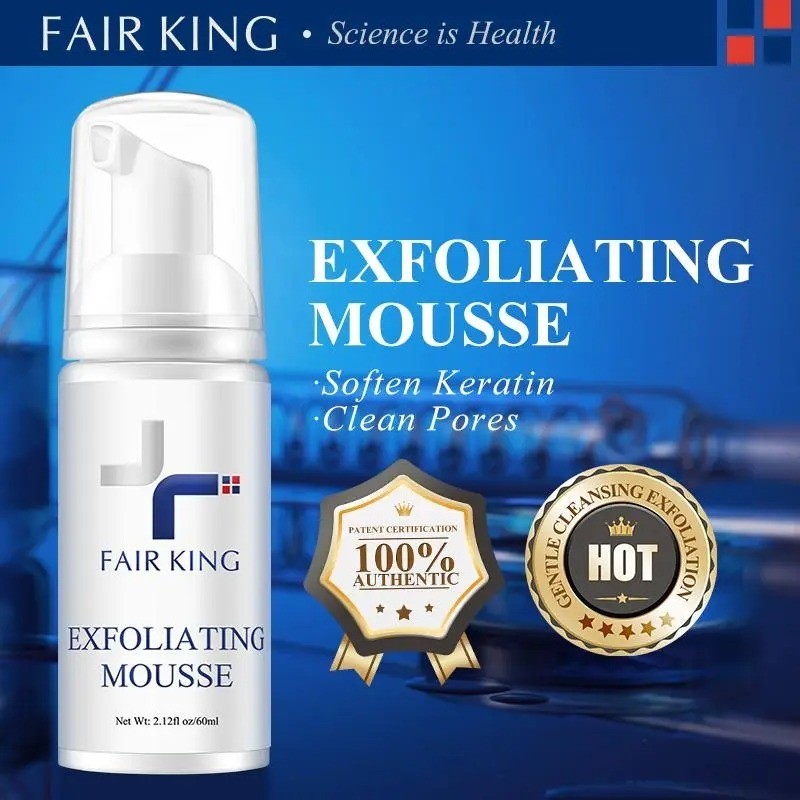 (ORIGINAL) FAIR KING Gentle Exfoliating Scrub Mousse 60ml – Peeling Mousse Wajah untuk Angkat Sel Ku