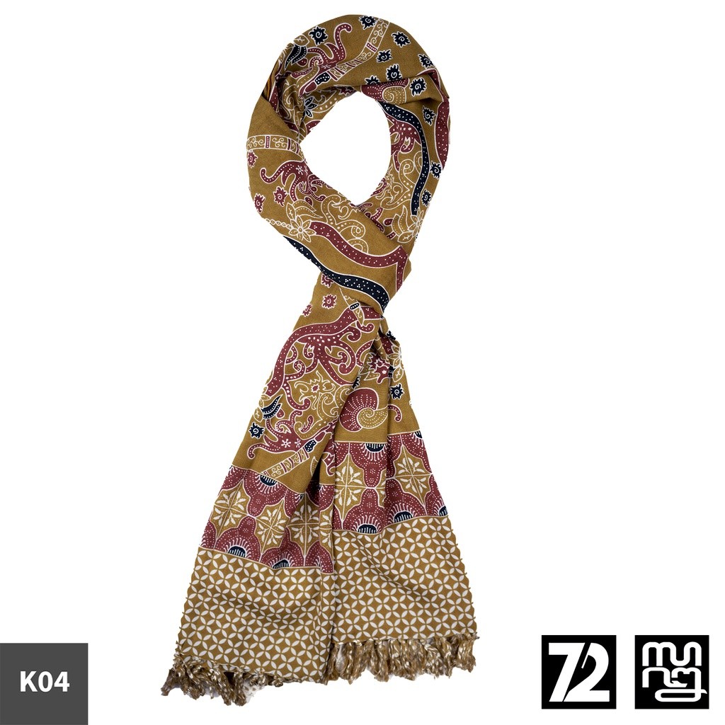 72 Batik - Syal Batik Scarft Motif Asmat Warna Hijau Kekuningan 723842
