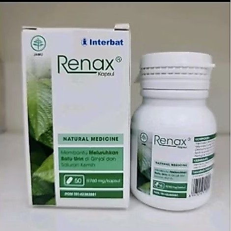 Interbat Renax Kapsul 760 mg - Obat Herbal untuk Meluruhkan Batu Urin di Ginjal dan Saluran Kemih